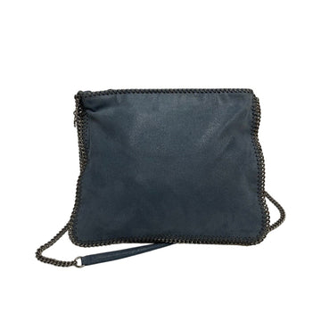 STELLA MCCARTNEY Leather Genuine Chain Hardware Shoulder Bag Pochette Blue