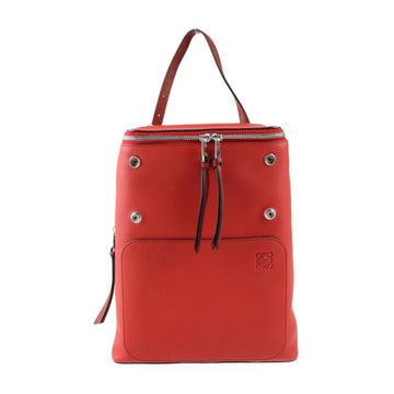 LOEWE Goya Small Backpack Rucksack/Daypack 307 12UU15 Calf Leather Scarlet Silver Hardware Anagram