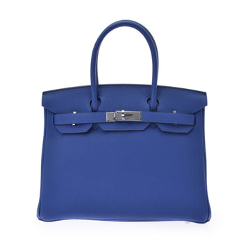 Hermes Birkin 30 Blue Electric Palladium Hardware D Engraved (around 2019) Ladies Togo Handbag