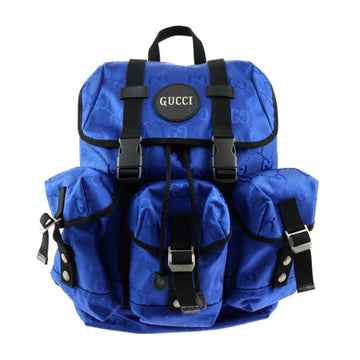 GUCCI Off the Grid Backpack Rucksack/Daypack 626160 GG Nylon Leather Blue Black Silver Hardware
