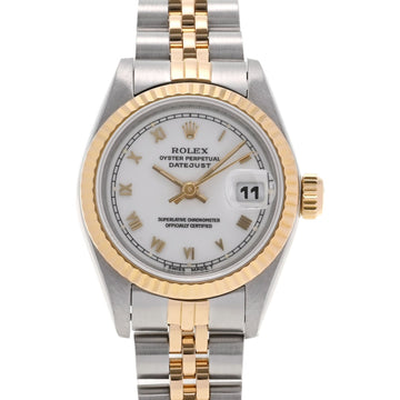 Rolex Datejust 69173 Ladies YG SS Watch Automatic White Roman Dial