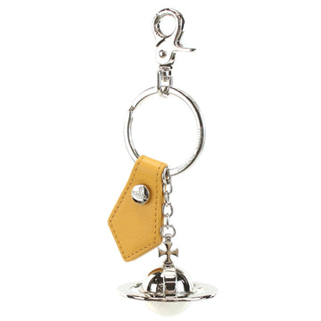 VIVIENNE WESTWOOD 82030080 Key Ring/Metal Leather SILVER YELLOW Yellow Unisex