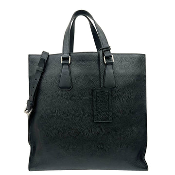 Prada tote bag 2WAY shoulder business calf leather NERO black silver metal fittings 2VG077 men