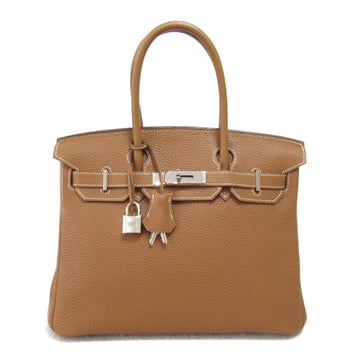 HERMES Birkin 30 handbag Brown Gold Taurillon Clemence leather