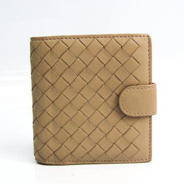 Bottega Veneta Intrecciato Unisex Leather Wallet (bi-fold) Light Beige