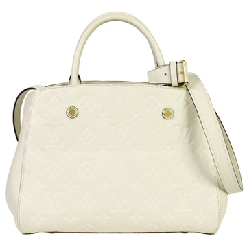 LOUIS VUITTON Montaigne BB Handbag Shoulder Bag White Monogram Empreinte M50880