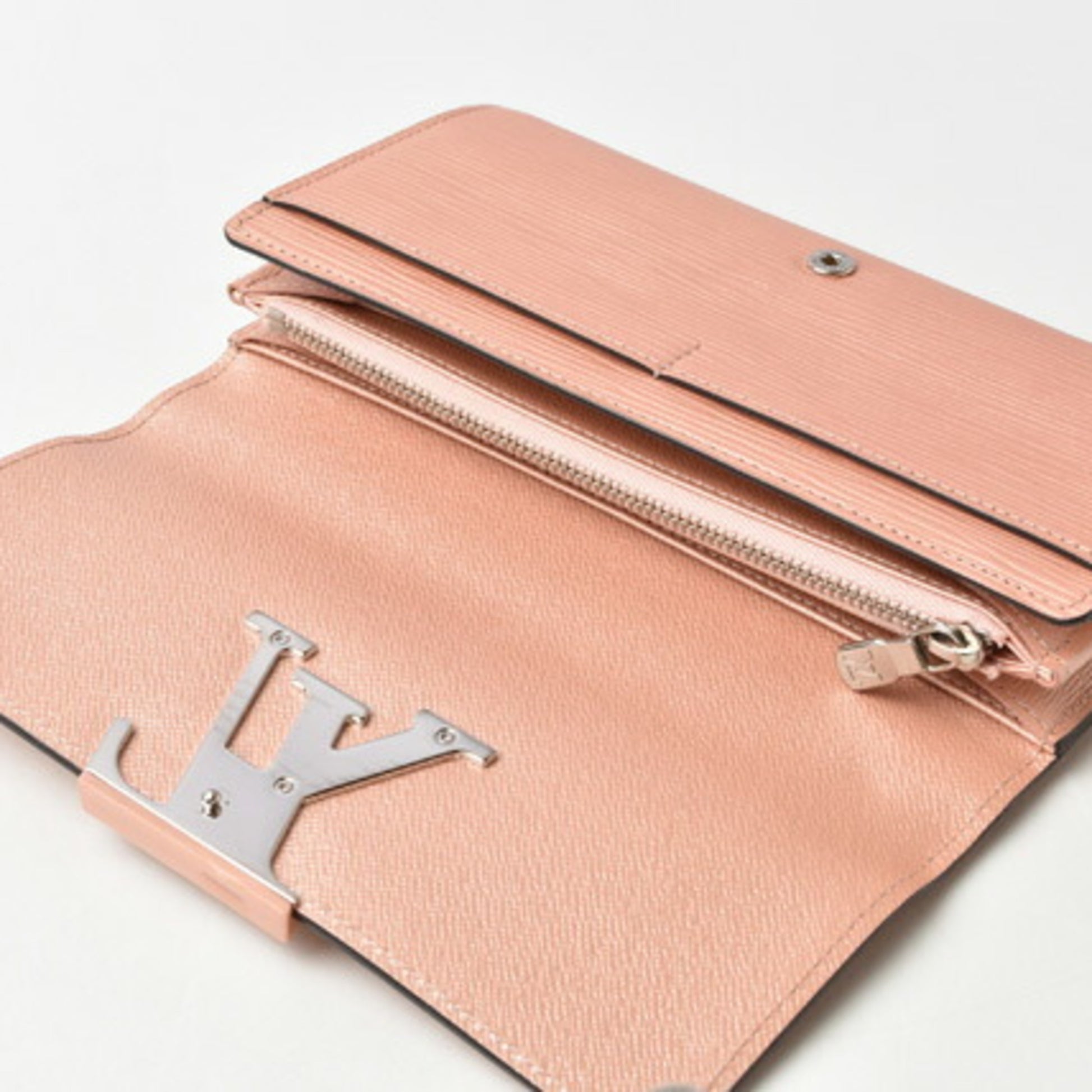 Saint Laurent bi-fold long wallet pink gold monogram GBL372266
