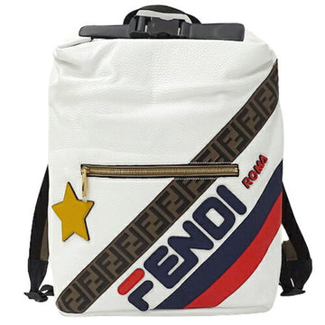 FENDI bag men's rucksack backpack leather mania white 7VZ044 FIRA collaboration