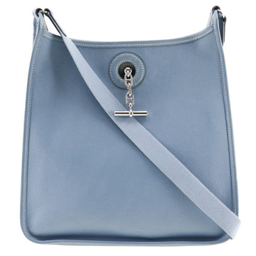HERMES Vespa PM Shoulder Bag Vaux Epson Blue Jean Light Blue/Silver Hardware K Ladies