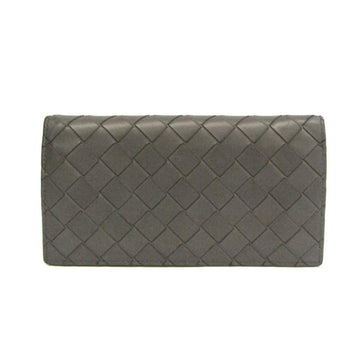 BOTTEGA VENETA Intrecciato 134075 Women,Men Leather Long Wallet [bi-fold] Dark Gray,Red Color