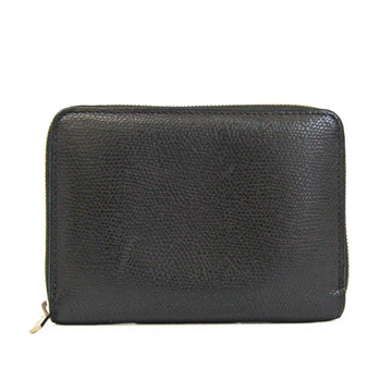 VALEXTRA Medium Round Zip Wallet V9L08 Women,Men Leather Wallet [bi-fold] Black