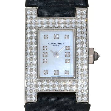 Chaumet Still de SM 12P Diamond Ladies Watch W01113 750 White Gold Shell Dial