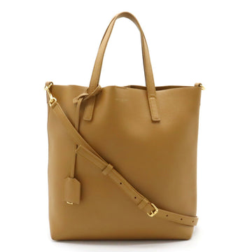 YVES SAINT LAURENT PARIS YSL Yves  Toy Tote Bag Shoulder Leather Light Brown 600307