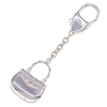 GUCCI key holder bag motif silver metal bamboo ring charm ladies