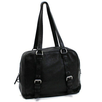 PRADA bag tote shoulder leather all black BL0507  men's women's