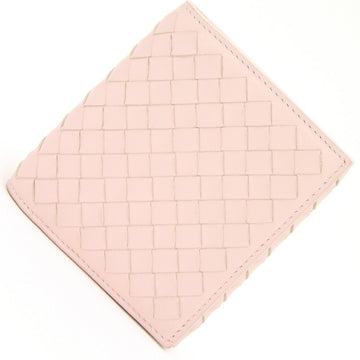 BOTTEGA VENETA Trifold Wallet Intrecciato 533451 Baby Pink Leather Ladies Fold