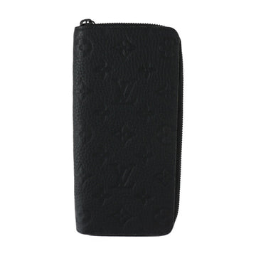 LOUIS VUITTON Zippy Wallet Vertical Monogram Embossed Long M69047 Taurillon Leather Black Round Vuitton