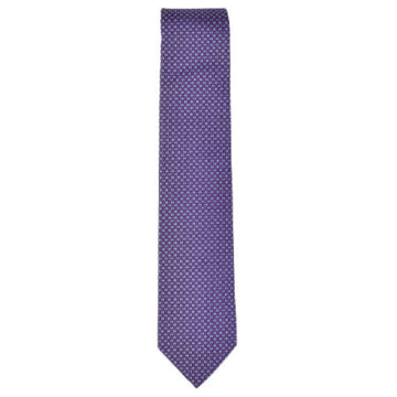 HERMES tie 8cm H pattern 100% silk violet purple H659224T 06