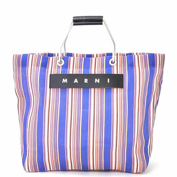 MARNI Handbag FLOWER CAFE Nylon/Leather/Aluminum Blue x Multicolor Ladies