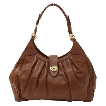 SALVATORE FERRAGAMO Bag Ladies Gancini Handbag Leather Brown