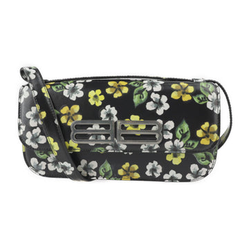 Balenciaga GOSSIP BAG SML shoulder bag 674693 leather black multicolor silver metal fittings gossip flower floral pattern
