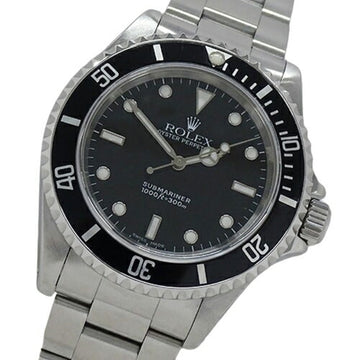 ROLEX Submariner Non-Date 14060M K number watch men's automatic winding AT stainless steel SS silver black overhauled/polished