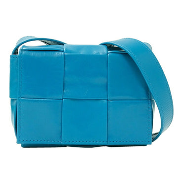 BOTTEGA VENETA BOTTEGAVENETA Bag Women's Maxi Intrecciato Shoulder Lambskin Candy Cassette Pool Blue