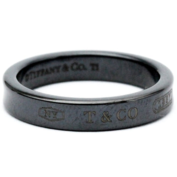 TIFFANY 1837 Narrow Ring Titanium Fashion No Stone Band Ring Black