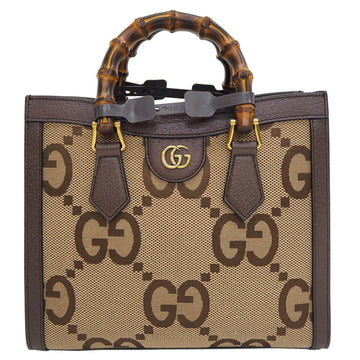 Gucci Diana Jumbo GG Small Tote Bag Bamboo Handle 660195 Ladies Brown