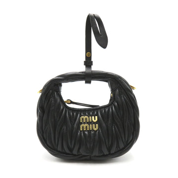 MIU MIU Matelasse 2way handbag Black NERO leather 5NR0192FPPF0002