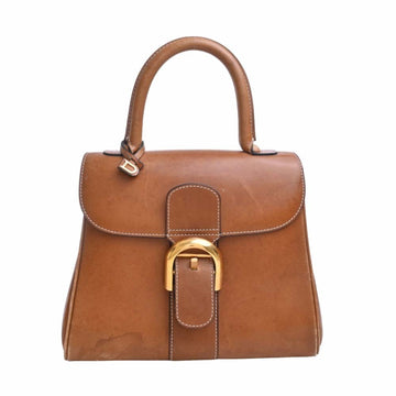 DELVAUX Leather Brillon Handbag Brown Women's