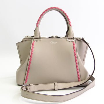 CARTIER C De  Mini Model L1002070 Women's Leather Handbag,Shoulder Bag Light Gray,Pink