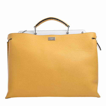Fendi Selleria Leather Peekaboo Iconic Essential Shoulder Bag Yellow