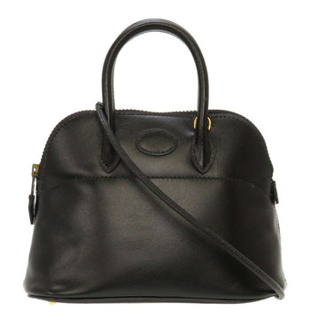 HERMES Bolide Boxcalf Black 〇V Engraved Handbag