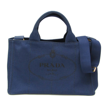 PRADA Canapa 1BG642 Women's Canvas Handbag,Shoulder Bag Bluette