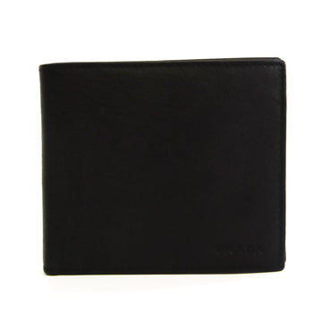Prada Small Trifold Wallet 10B573 Men's Leather Wallet (bi-fold) Black