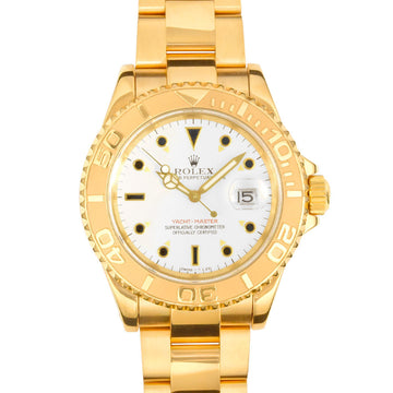 Rolex Yacht Master 16628 Gold K18YG No. W Men's Automatic Watch White Dial