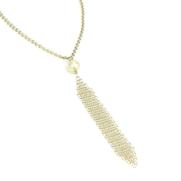 TIFFANY&Co. Necklace mesh tassel pendant silver 925/pearl ladies r9616f