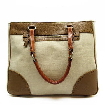 Prada shoulder bag brown canvas leather h22405