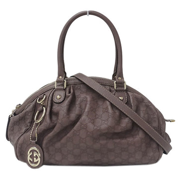 Gucci Bag Ladies Tote Shoulder 2way Shima Sookie Leather 223974 Purple Gray