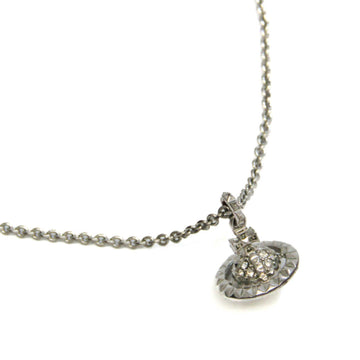 VIVIENNE WESTWOOD Orb Metal,Rhinestone Women's Pendant Necklace [Clear,Silver]