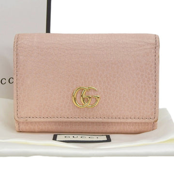 GUCCI GG Marmont Logo L-shaped Zipper Compact Folding Wallet Pink 644407 534563