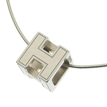 Hermes Necklace Choker Ladies Cage Do Ash Silver H Cube