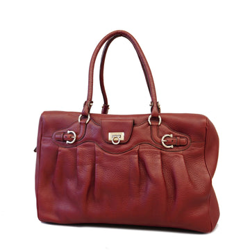 Salvatore Ferragamo Gancini 2WAY Bag Women's Leather Tote Bag Bordeaux