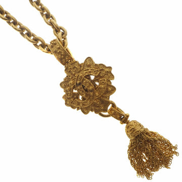 Chanel Cocomark Fringe Vintage Gold Plated 94A Women's Necklace
