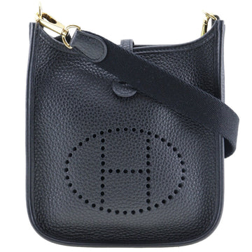 HERMES Evelyne TPM Shoulder Bag Amazon Taurillon Clemence Made in France 2020 Black/Gold Hardware Y Crossbody Snap Button EvelyneTPM Women's
