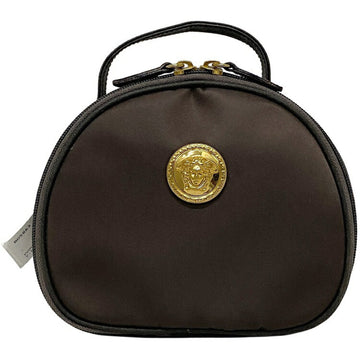 Gianni Versace Handbag Brown Gold Medusa GV BD5863 NL01 Nylon Canvas GIANNI VERSACE Vanity Pouch Mini Bag