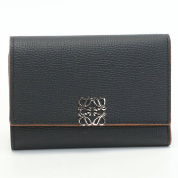 LOEWE Vertical Small Anagram C821S33X01 Tri-fold Wallet with Coin Purse Calfskin Women's