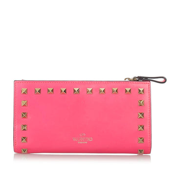 Valentino studded long wallet pink leather ladies VALENTINO
