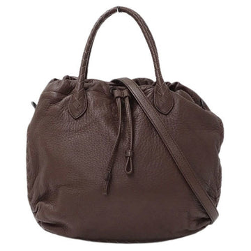 BOTTEGA VENETA bag ladies brand handbag shoulder 2way leather brown tea diagonal